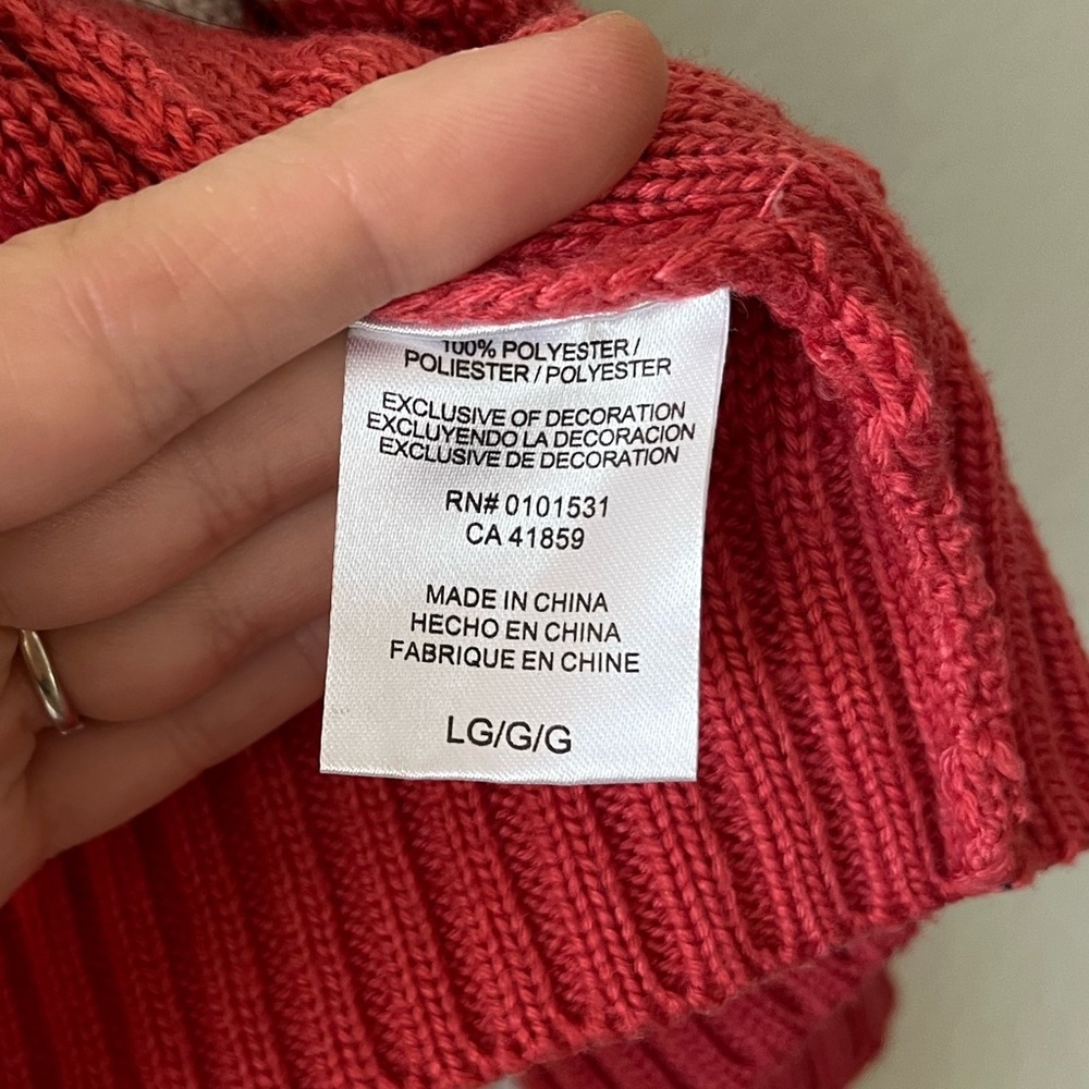 Mighty Fine Striped Red & White Bow Cardigan Sweater Women’s Size L - Picture 10 of 15